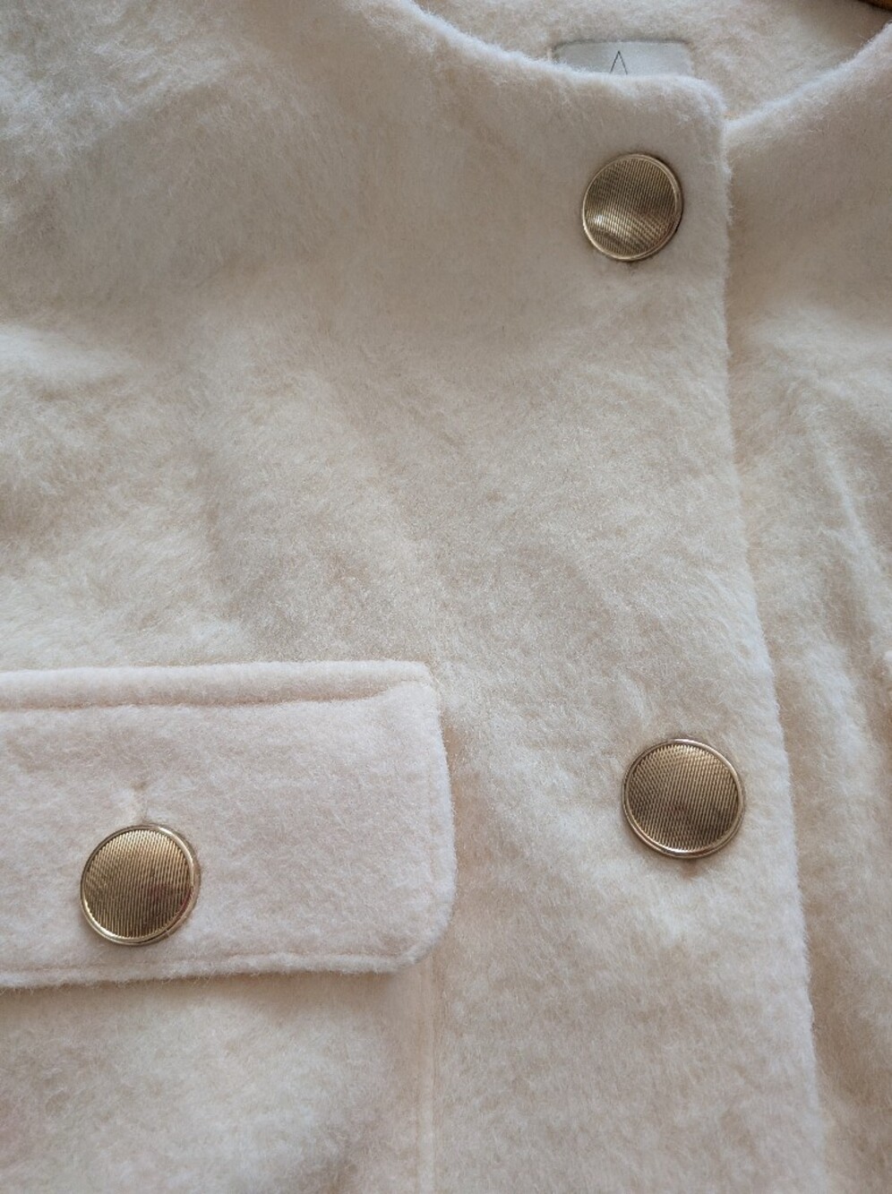 Joie Cream Belted Pocket Jacket with Gold Buttons - Picture 3 of 5